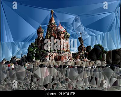 Kunstwerk aus abstrakter Komposition mit geometrischen Formen Stockfoto