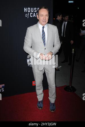 Kevin Spacey, der am 13. Februar 2014 an der Sondervorführung von House of Cards in der Saison 2 in der Director's Guild of America in Los Angeles, CA, USA, teilnahm. Stockfoto