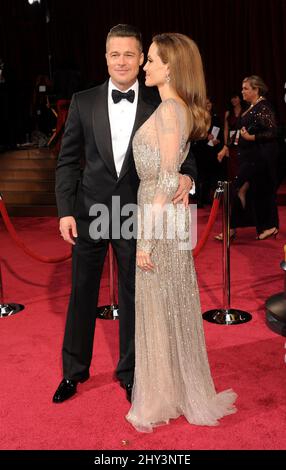 Brad Pitt und Angelina Jolie bei den 86. Academy Awards, die am 2. März 2014 im Dolby Theater in Hollywood, Los Angeles, CA, USA, verliehen wurden. Stockfoto