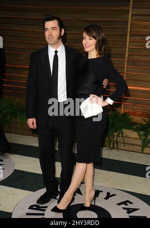 Ron Livingston und Rosemarie DeWitt nehmen an der Vanity Fair Oscar Party Teil, die von der Redakteurin Graydon Carter auf dem Sunset Plaza-Parkplatz veranstaltet wird Stockfoto