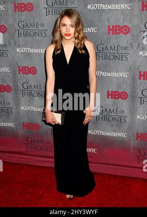 Hannah Murray bei der Premiere von Game of Thrones in New York in der vierten Staffel. Stockfoto