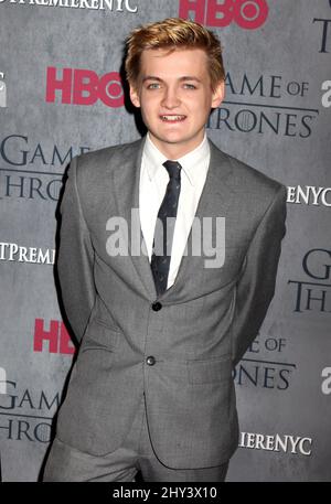 Jack Gleeson bei der Premiere von Game of Thrones in New York in der vierten Staffel. Stockfoto