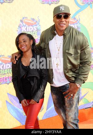 LL Cool J & Nina Simone Smith bei den Nickelodeon's 27. Annual Kids' Choice Awards im USC's Galen Center in Los Angeles, USA. Stockfoto