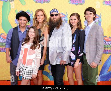 Will Robertson, Bella Robertson, Korie Robertson, Wille Robertso bei Nickelodeon's Annual Kids' Choice Awards 27. im US-amerikanischen Galen Center in Los Angeles, USA. Stockfoto