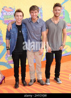 Emblem3 nimmt an den jährlichen Kids' Choice Awards 27. von Nickelodeon Teil, die im Galen Center des USC in Los Angeles stattfinden Stockfoto