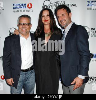 David Arquette und Christina McLarty während der Eröffnungsnacht des Indian Film Festival of Los Angeles, der Premiere von „SOLD“ im ArcLight Cinemas Hollywood. Stockfoto