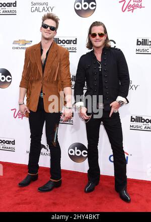 Die Florida Georgia Line kommt am Sonntag, den 18. Mai 2014, bei den Billboard Music Awards in der MGM Grand Garden Arena in Las Vegas an. Stockfoto