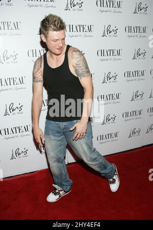 Nick Carter nimmt an der offiziellen Post-Concert Party der Backstreet Boys, dem Chateau Nightclub & Rooftop, dem Paris Hotel and Casino in Las Vegas, Nevada, Teil. Stockfoto