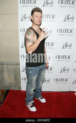 Nick Carter nimmt an der offiziellen Post-Concert Party der Backstreet Boys, dem Chateau Nightclub & Rooftop, dem Paris Hotel and Casino in Las Vegas, Nevada, Teil. Stockfoto