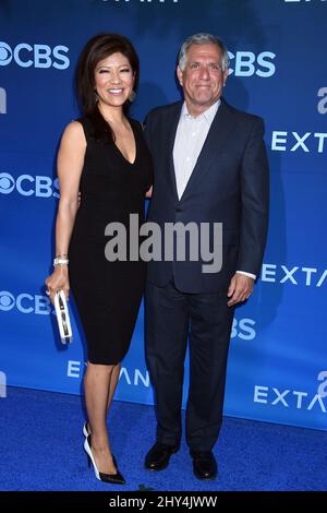 Julie Chen und Les Moonves bei der Premiere von „Extant“ in Los Angeles, Kalifornien. Stockfoto