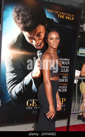 Tika Sumpter bei der New Yorker Premiere „Get On Up“, die am 21. Juli 2014 im Apollo Theatre stattfand. Stockfoto