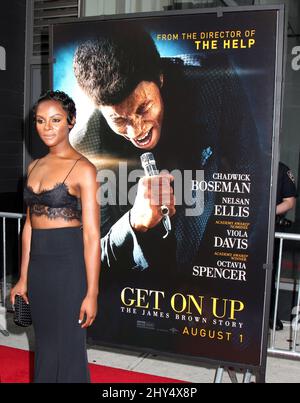 Tika Sumpter bei der New Yorker Premiere „Get On Up“, die am 21. Juli 2014 im Apollo Theatre stattfand. Stockfoto