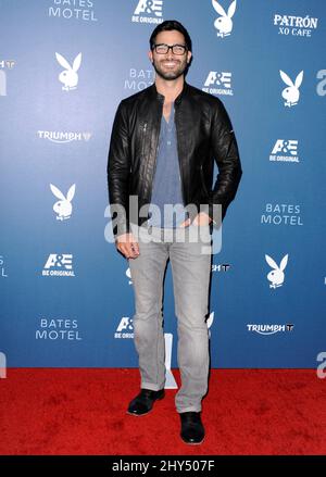 Tyler Hoechlin nimmt an der Playboy- und Bates Motel-Veranstaltung während der Comic-Con International 2014, San Diego, 25. Juli 2014 Teil. Stockfoto