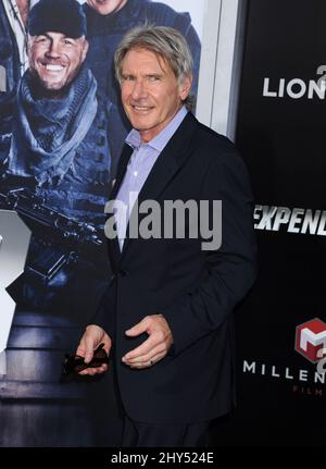 Harrison Ford kommt zur Premiere von The Expendables 3 im TCL Chinese Theatre, Los Angeles. Stockfoto