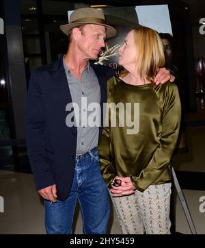 Ed Harris, Amy Madigan bei der Vorführung von „La“ im Landmark Theatre in Los Angeles, CA, USA, am 21. August 2014. Stockfoto