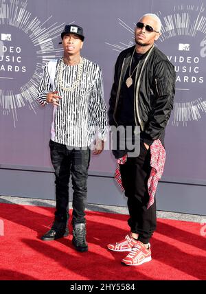 Chris Brown bei den MTV Video Music Awards 2014 im Forum Stockfoto