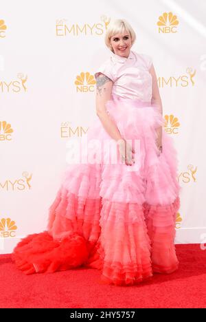 Lena Dunham bei den EMMY Awards 2014, Nokia Live, Los Angeles. Stockfoto