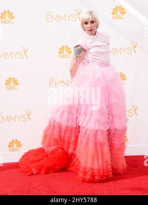 Lena Dunham bei den EMMY Awards 2014, Nokia Live, Los Angeles. Stockfoto