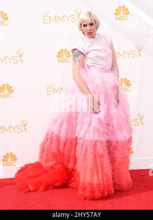 Lena Dunham bei den EMMY Awards 2014, Nokia Live, Los Angeles. Stockfoto