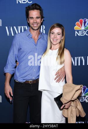 David Walton & Majandra Delfino bei der NBC Vanity Fair 2014-2015 TV Saison Red Carpet Event in der Hyde Sunset Kitchen Stockfoto