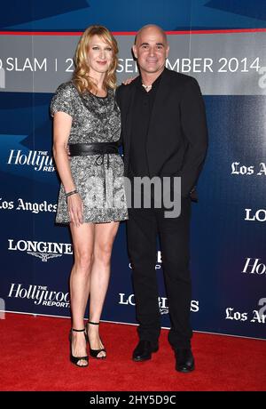 Steffi Graf und Andre Agassi während des Longines Los Angeles Masters Charity Pro-am im Los Angeles Convention Center. Stockfoto