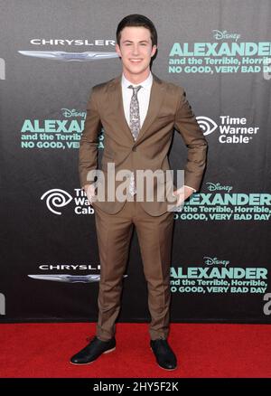 Dylan Minnette kommt zur Premiere von „Alexander and the terrible, Horrible, No Good, Very Bad Day“ im El Capitan Theatre, Los Angeles Stockfoto