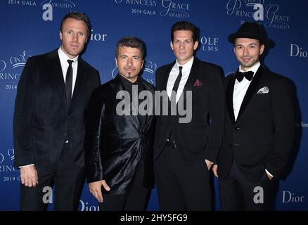 Fraser Walters, Remigio Pereira, Clifton Murray, Victor Micallef, The Tenors nehmen an der Princess Grace Awards Gala 2014 in Los Angeles, Kalifornien, Teil. Stockfoto