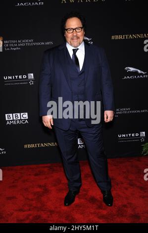 Jon Favreau nimmt an den BAFTA Jaguar Brittannia Awards 2014 im Hilton Hotel in Los Angeles, USA, Teil. Stockfoto