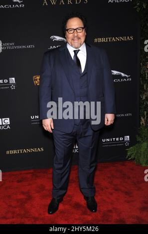 Jon Favreau nimmt an den BAFTA Jaguar Brittannia Awards 2014 im Hilton Hotel in Los Angeles, USA, Teil. Stockfoto