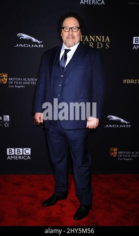 Jon Favreau nimmt an den BAFTA Jaguar Brittannia Awards 2014 im Hilton Hotel in Los Angeles, USA, Teil. Stockfoto