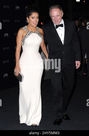 Salma Hayek, Francois-Henri Pinault bei der LACMA Art + Film Gala 2014 zu Ehren von Barbara Kruger und Quentin Tarantino in Los Angeles, Kalifornien. Stockfoto