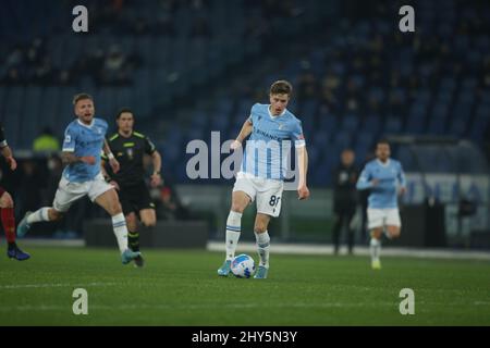 Rom, Italien. 14. März 2022. ROM, Italien - 14.03.2022: In Aktion während der italienischen Serie Ein Fußballspiel zwischen SS LAZIO gegen VENEZIA im Olympiastadion in Rom. Kredit: Unabhängige Fotoagentur/Alamy Live Nachrichten Stockfoto