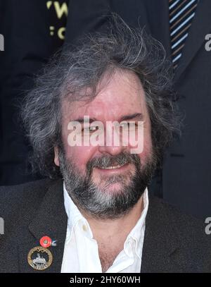 Peter Jackson nimmt an der Zeremonie Teil, bei der Peter Jackson am 8. Dezember 2014 auf dem Hollywood Walk of Fame in Los Angeles, Kalifornien, mit einem Stern geehrt wird. Stockfoto