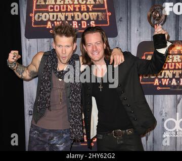 Brian Kelley, Tyler Hubbard, Florida Georgia Line, Teilnahme an den jährlichen American Country Countdown Awards 1. im Music City Center Stockfoto