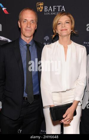 Dan Gilroy und Rene Russo kommen zur BAFTA Los Angeles Tea Party im Four Seasons, Los Angeles. Stockfoto