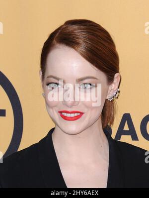 Emma Stone im Presseraum bei den Annual Screen Actors Guild Awards 21. im Shrine Auditorium Stockfoto