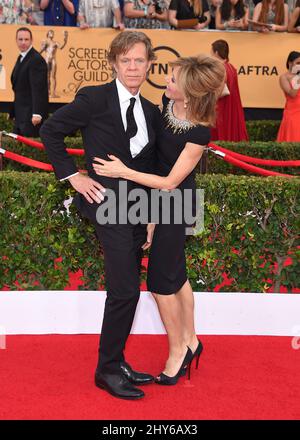 Felicity Huffman und William H. Macy nehmen an den jährlichen Screen Actors Guild Awards 21. im Shrine Auditorium Teil Stockfoto