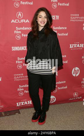 Olivia Thirlby bei der Premiere DES STANFORD PRISON EXPERIMENTS beim Sundance Film Festival 2015 im Eccles Theatre Stockfoto