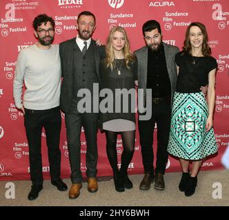 Jay Van Hoy, Ralph Ineson, Anya Taylor Joy, Robert Eggers und Kate Dickie bei der Premiere von The Witch beim Sundance Film Festival 2015 in Park City, Utah. Stockfoto