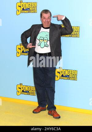 Rodger Bumpass nimmt an der Weltpremiere „The Spongebob Movie: Sponge Out of Water“ Teil, die am 31. Januar 2015 auf dem AMC Lincoln Square stattfand. Stockfoto