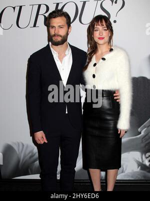 Jamie Dornan und Dakota Johnson bei der Premiere von Fifty Shades of Grey in New York. Stockfoto