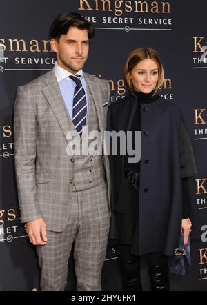 Johannes Huebl, Olivia Palermo bei der Weltpremiere von „Kingsman: The Secret Service“ im SVA Theater Stockfoto