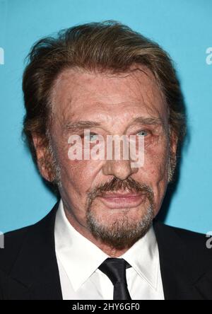 Johnny Hallyday nimmt an den Costume Designers Guild Awards 17. Teil, die im Beverly Hilton Hotel in Los Angeles, Kalifornien, abgehalten werden. Stockfoto