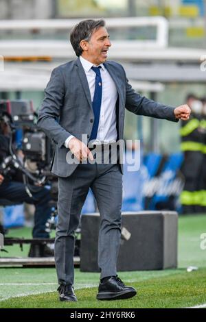 Arena Garibaldi, Pisa, Italien, 13. März 2022, Cheftrainer Fabio Pecchia (Cremonese) beim Spiel AC Pisa gegen US Cremonese – Italienischer Fußball der Serie B Stockfoto