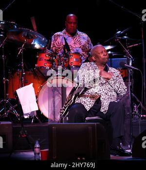 B.B. King und Buddy Guy im Bethel Woods Center for the Arts in New York, USA. Stockfoto