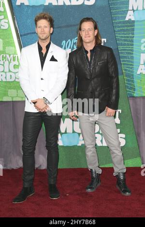 Tyler Hubbard, Brian Kelley, Teilnahme an den CMT Music Awards 2015 Stockfoto