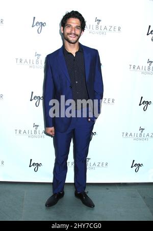 Tyler Posey nimmt an der Logo's 'Trailblazer Honors' 2015 Teil, die in der Cathedral of St. John the Divine in Los Angeles, USA, stattfand. Stockfoto