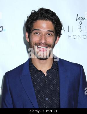 Tyler Posey nimmt an der „Trailblazer Honors“ 2015 von Logo in der Cathedral of St. John the Divine in Los Angeles, USA, Teil. Stockfoto