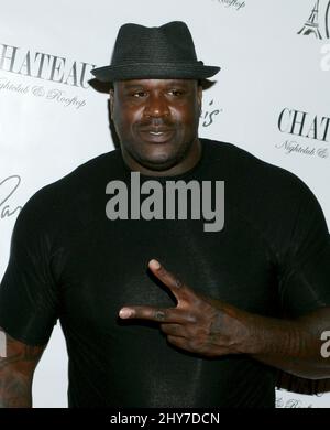 Shaquille O'Neal kehrt als DJ Diesel im Chateau Nightclub & Rooftop in Paris in Las Vegas, USA, zurück. Stockfoto