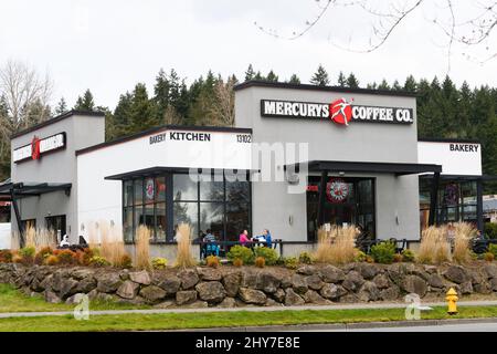 Bellevue, WA, USA - 13. März 2022; Standort des Mercurys Coffee Co Stores auf dem Northup Way in Bellevue Stockfoto